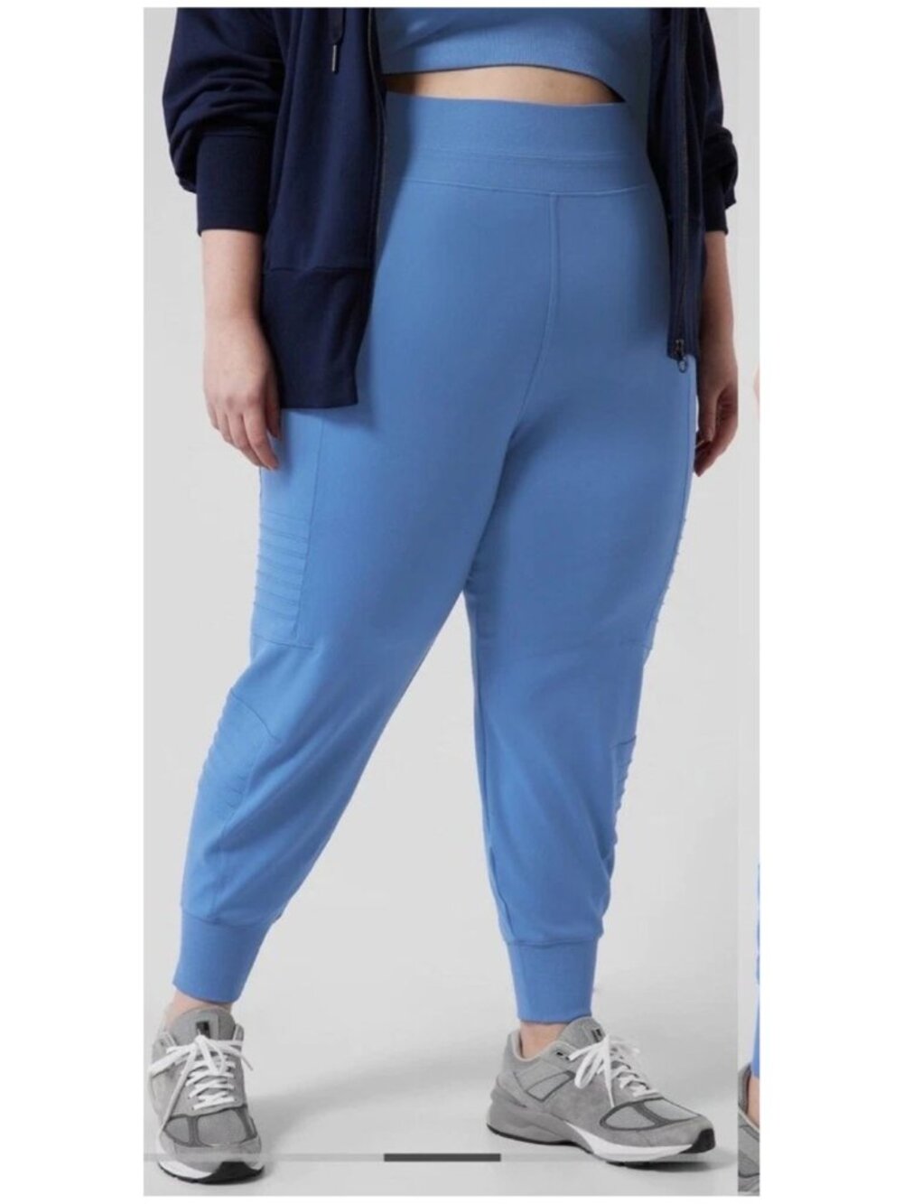ATHLETA "Venice Moto Jogger" Athletic Jersey with Pockets Blue Women 3X